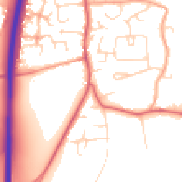 Daytime road noise heatmap for MK45 4JT