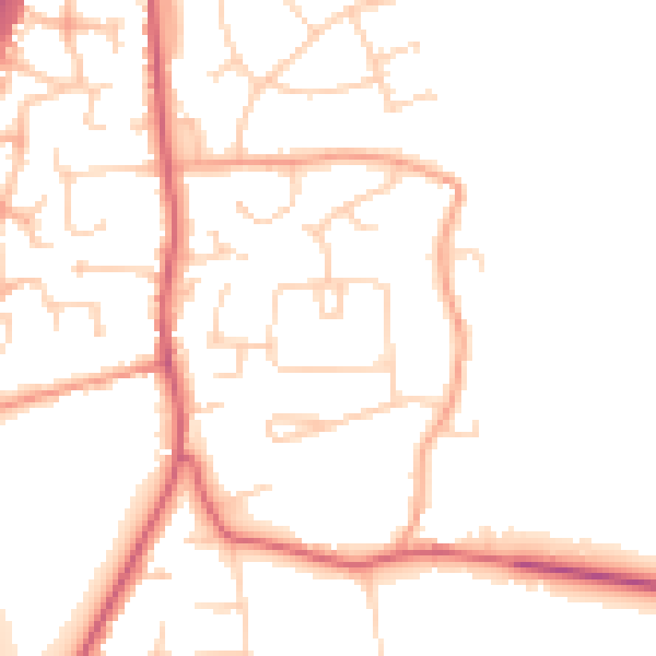 Daytime road noise heatmap for MK45 4PD
