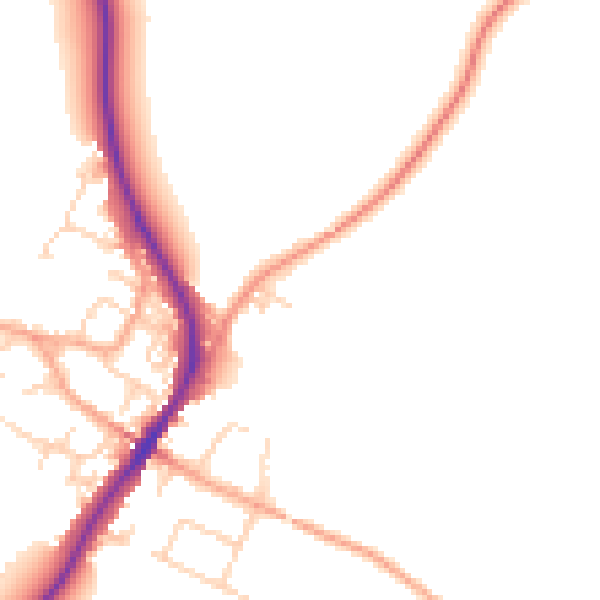 Daytime road noise heatmap for MK45 5FA