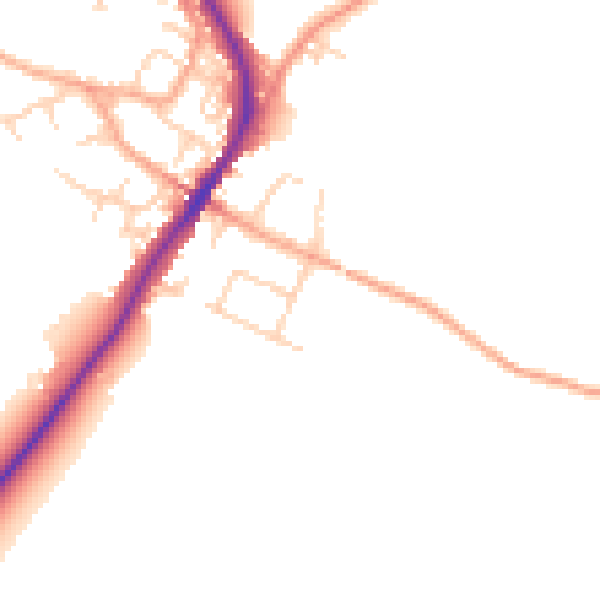 Daytime road noise heatmap for MK45 5LG