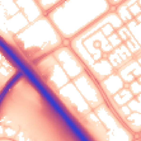 Daytime road noise heatmap for MK6 1AJ