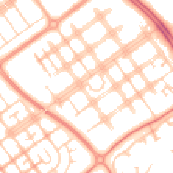 Daytime road noise heatmap for MK6 2AJ