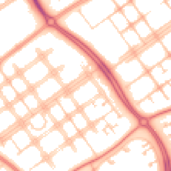 Daytime road noise heatmap for MK6 2AW