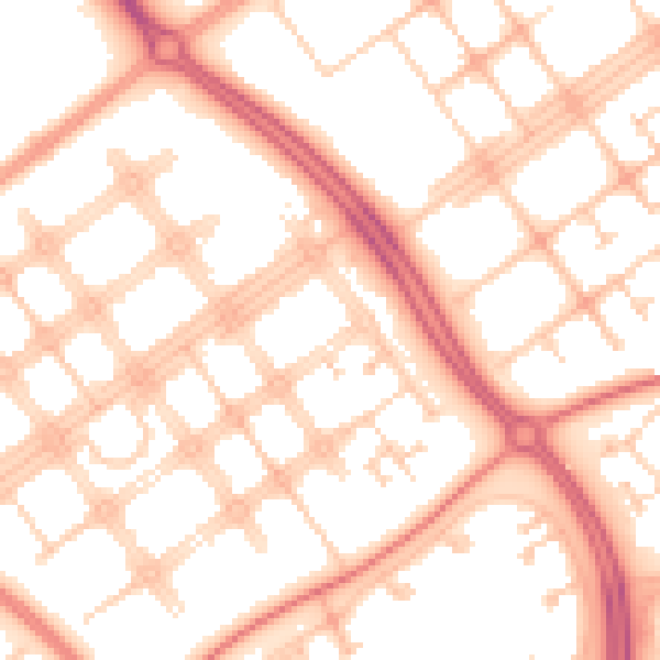 Daytime road noise heatmap for MK6 2BZ