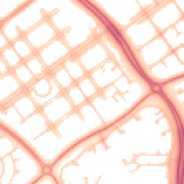 Daytime road noise heatmap for MK6 2DJ