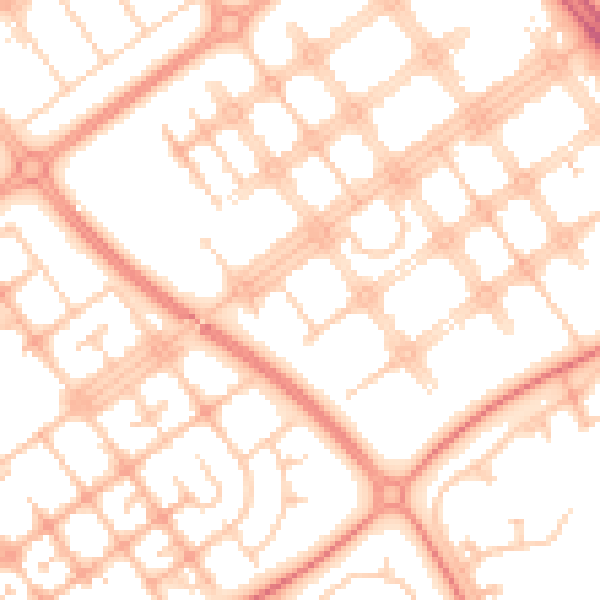 Daytime road noise heatmap for MK6 2JR