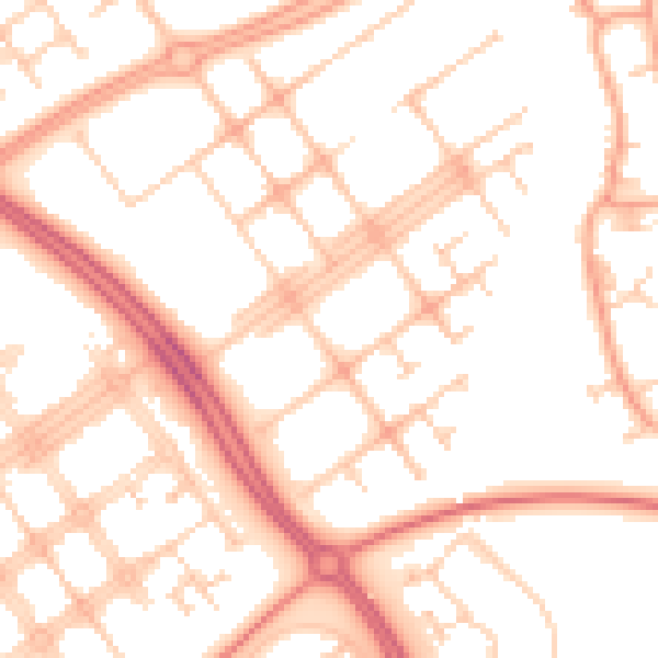 Daytime road noise heatmap for MK6 3JZ
