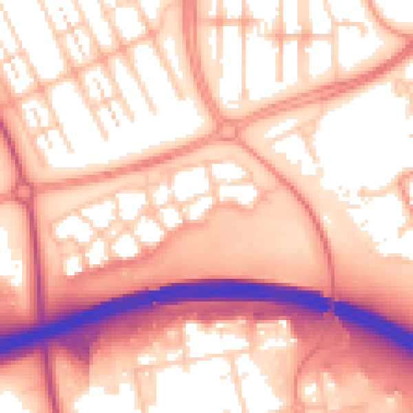 Daytime road noise heatmap for MK6 4AJ