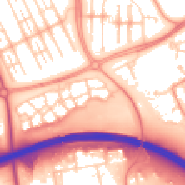 Daytime road noise heatmap for MK6 4AN