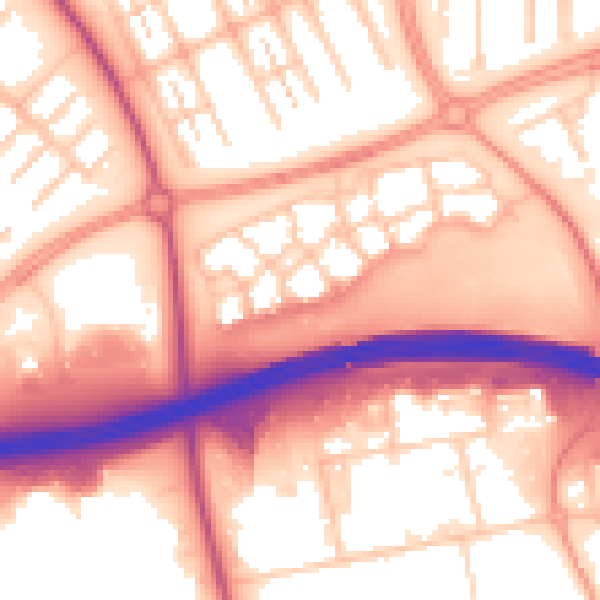 Daytime road noise heatmap for MK6 4AQ