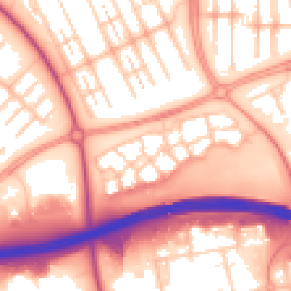 Daytime road noise heatmap for MK6 4BD