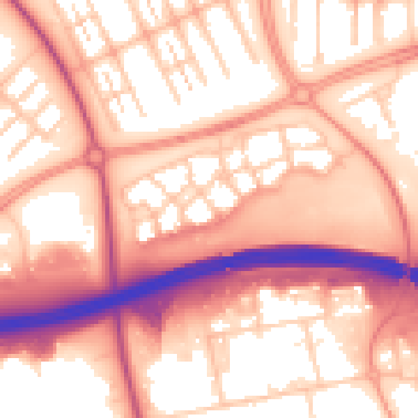 Daytime road noise heatmap for MK6 4BE