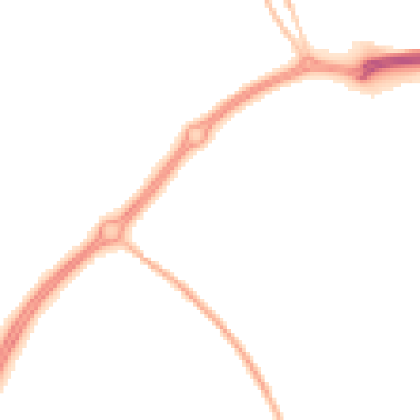 Night-time road noise heatmap for MK6 4HJ