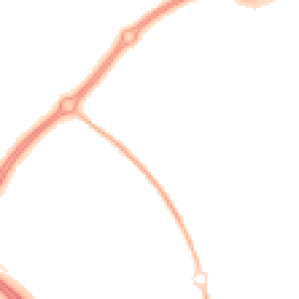 Night-time road noise heatmap for MK6 4JL