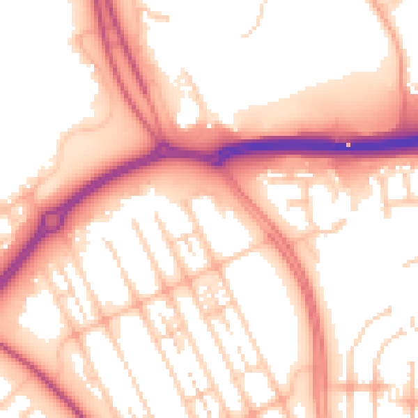 Daytime road noise heatmap for MK6 4JT