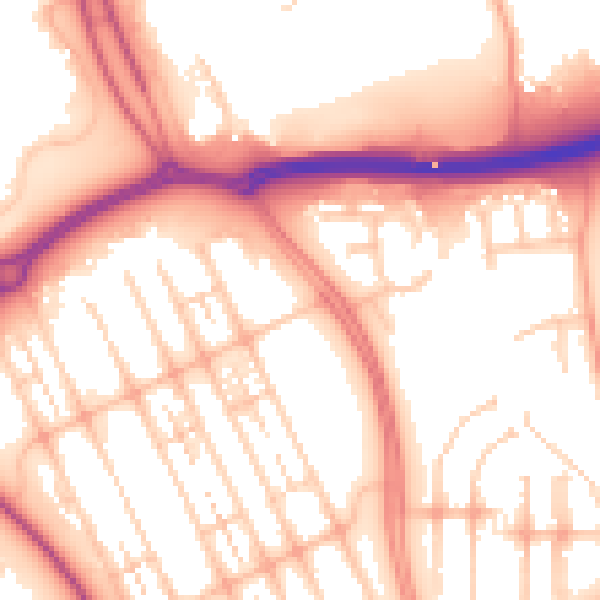 Daytime road noise heatmap for MK6 4JX