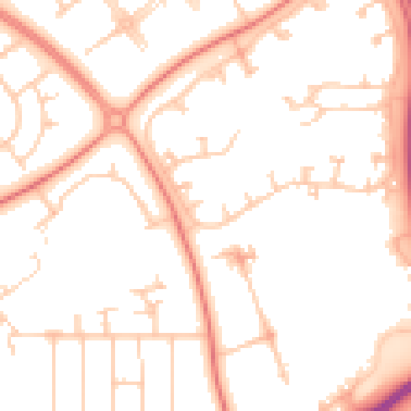 Daytime road noise heatmap for MK6 5BE