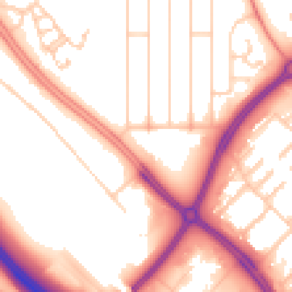 Daytime road noise heatmap for MK6 5EE