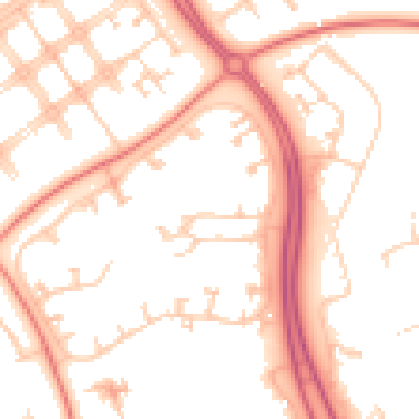 Daytime road noise heatmap for MK6 5EU