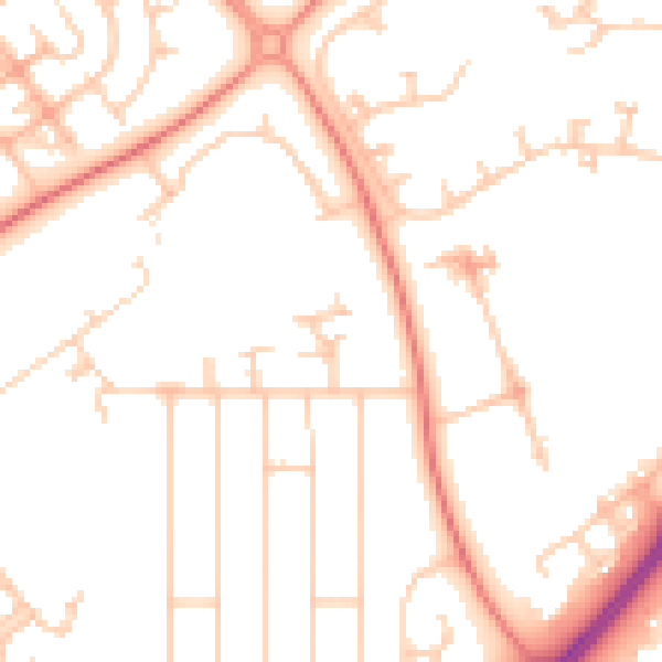 Daytime road noise heatmap for MK6 5HA