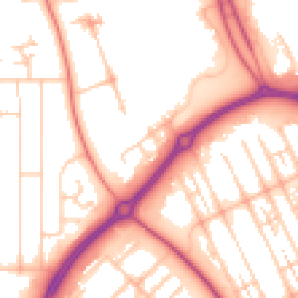 Daytime road noise heatmap for MK6 5LJ