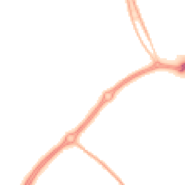 Night-time road noise heatmap for MK6 5LL