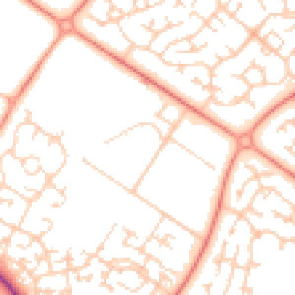 Daytime road noise heatmap for MK8 0AB
