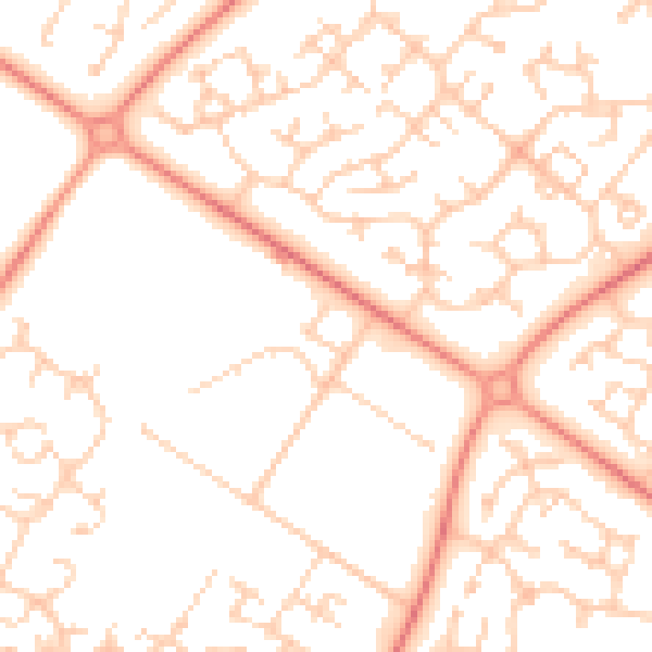 Daytime road noise heatmap for MK8 0AD