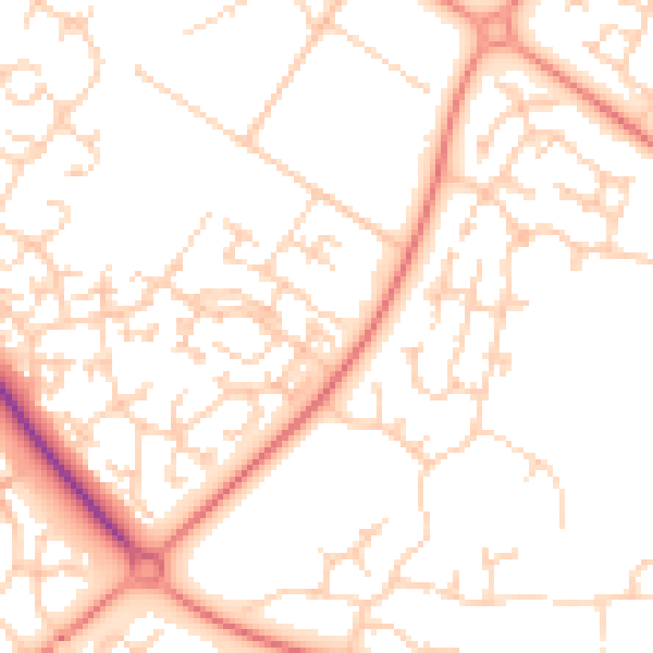 Daytime road noise heatmap for MK8 0AP