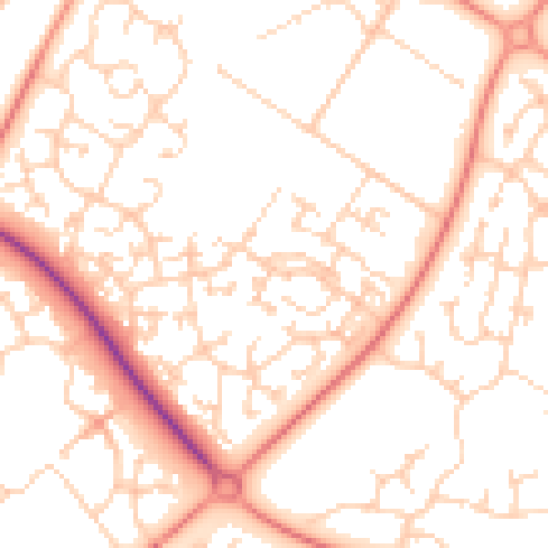 Daytime road noise heatmap for MK8 0AR