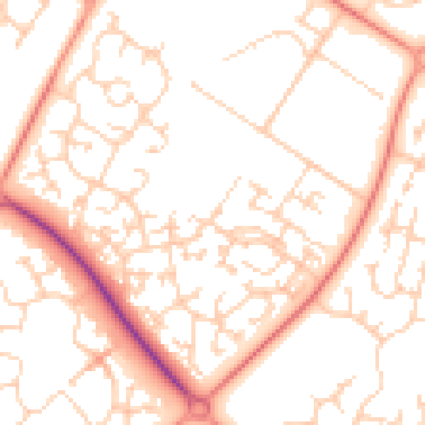 Daytime road noise heatmap for MK8 0AS