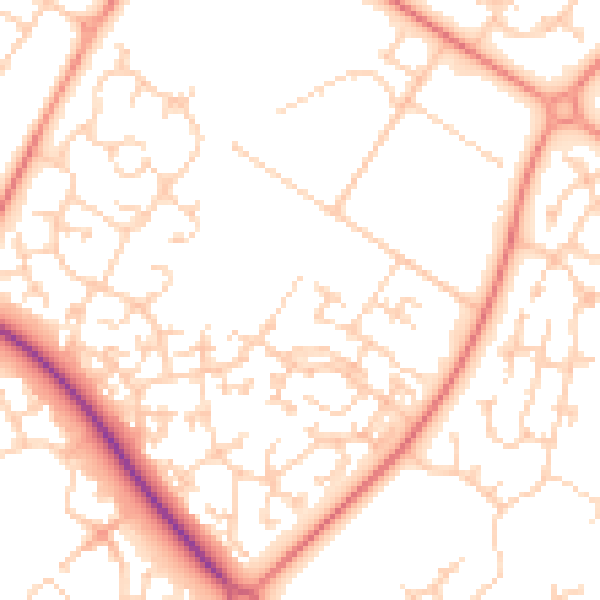 Daytime road noise heatmap for MK8 0AT