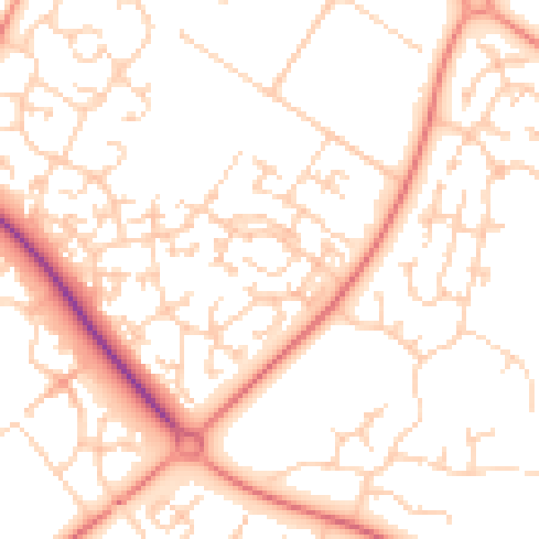 Daytime road noise heatmap for MK8 0AU