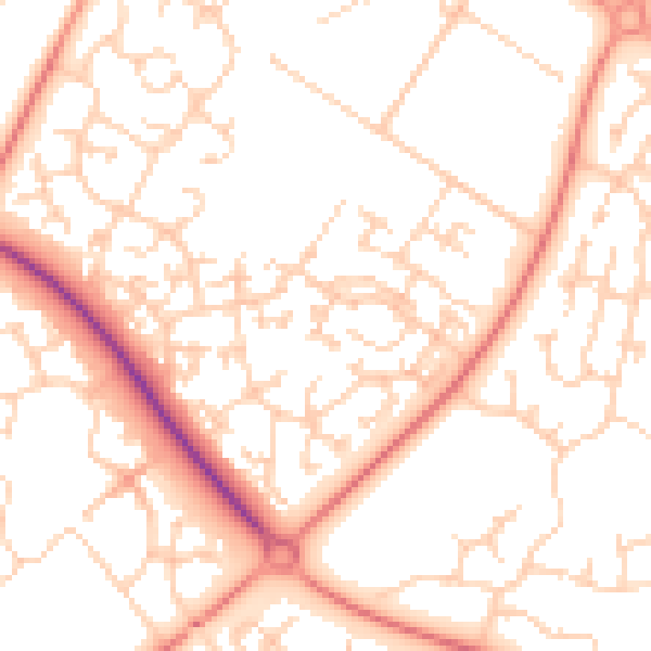 Daytime road noise heatmap for MK8 0AZ