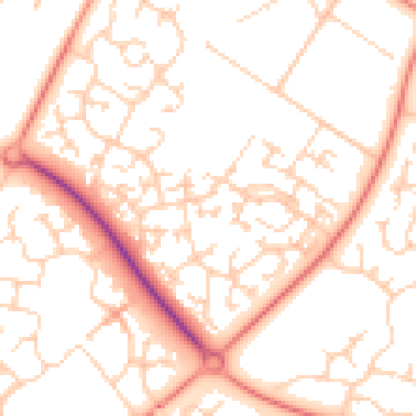 Daytime road noise heatmap for MK8 0BA