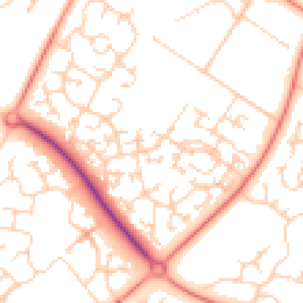 Daytime road noise heatmap for MK8 0BB