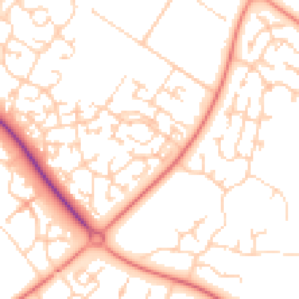 Daytime road noise heatmap for MK8 0BD