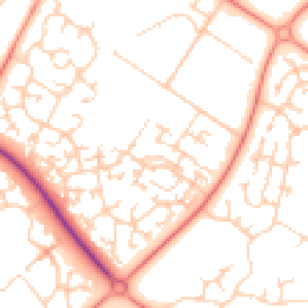 Daytime road noise heatmap for MK8 0BE