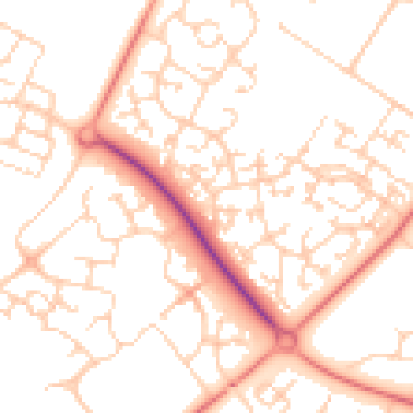 Daytime road noise heatmap for MK8 0BF