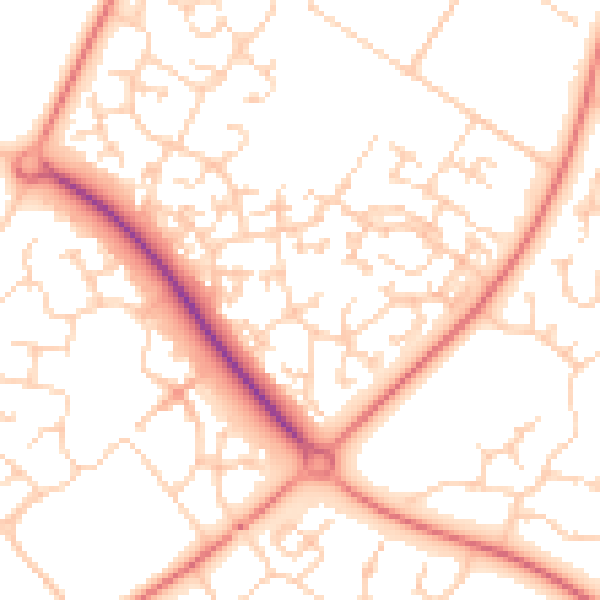 Daytime road noise heatmap for MK8 0BG
