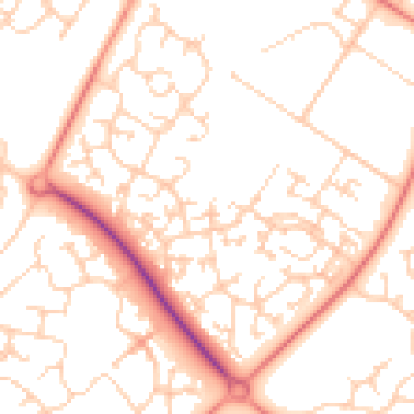 Daytime road noise heatmap for MK8 0BH