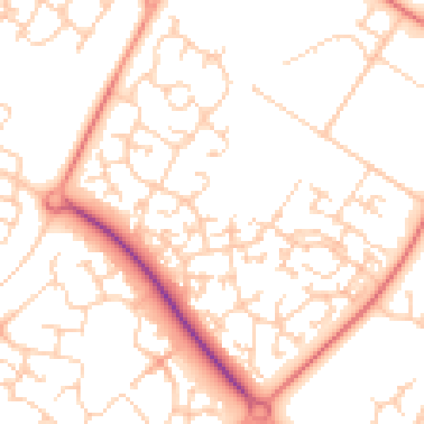 Daytime road noise heatmap for MK8 0BJ