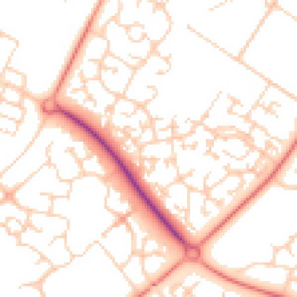 Daytime road noise heatmap for MK8 0BP