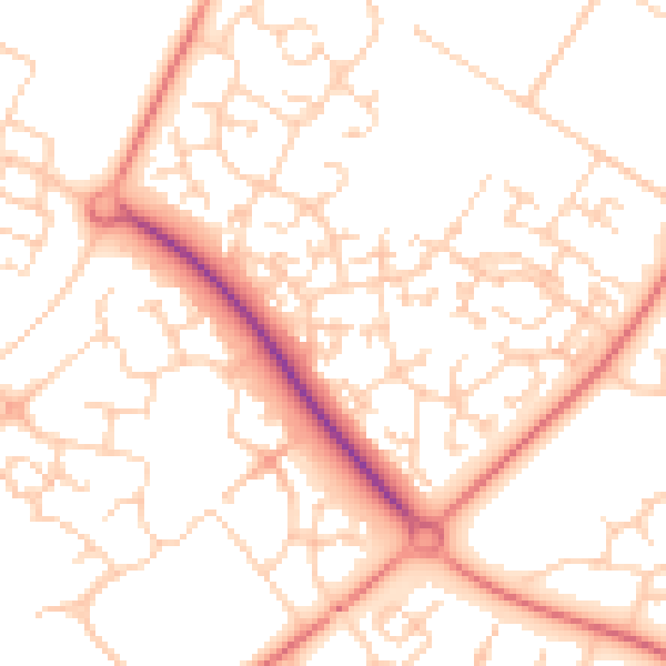 Daytime road noise heatmap for MK8 0BS
