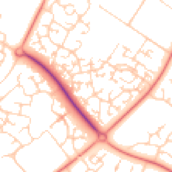 Daytime road noise heatmap for MK8 0BT