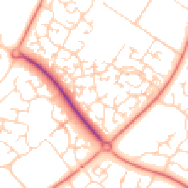 Daytime road noise heatmap for MK8 0BU