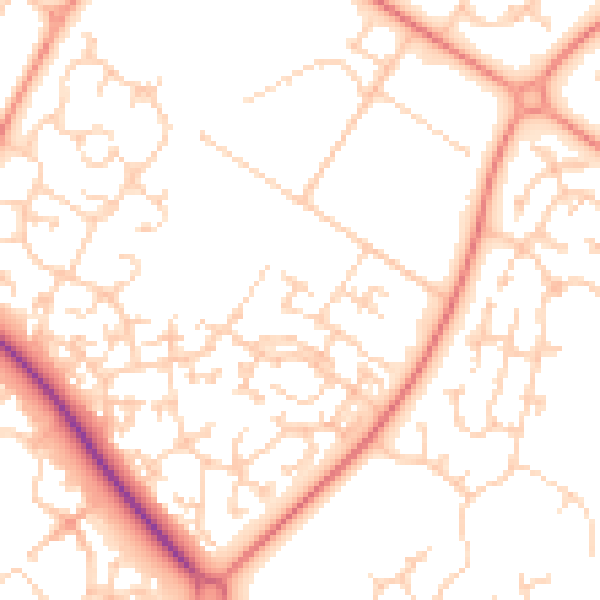 Daytime road noise heatmap for MK8 0BX