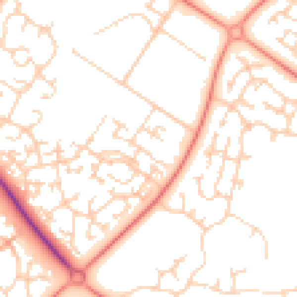 Daytime road noise heatmap for MK8 0BY