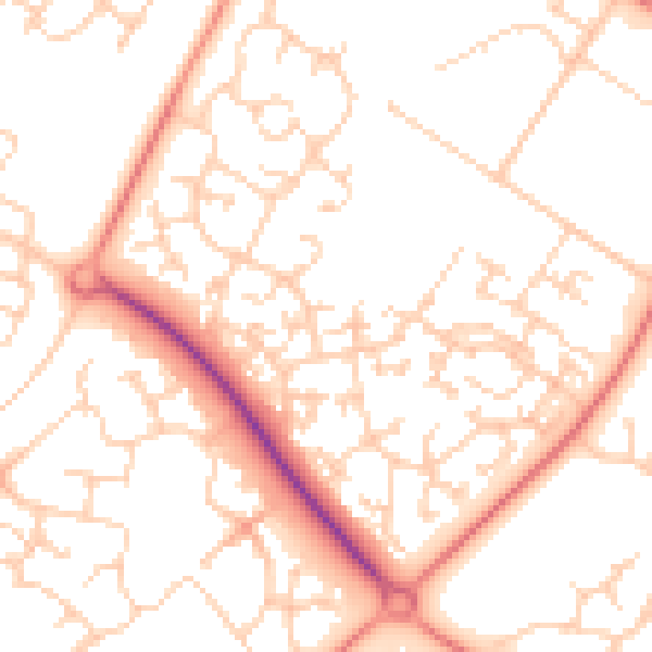 Daytime road noise heatmap for MK8 0BZ