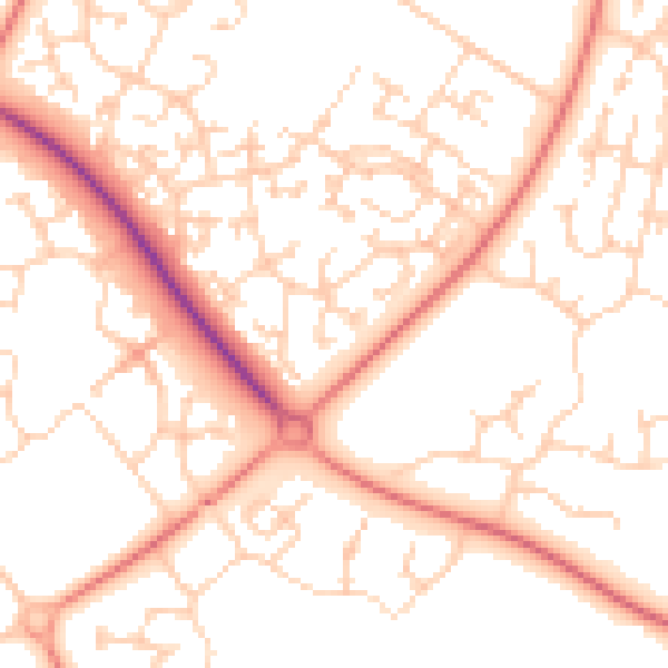Daytime road noise heatmap for MK8 0DD